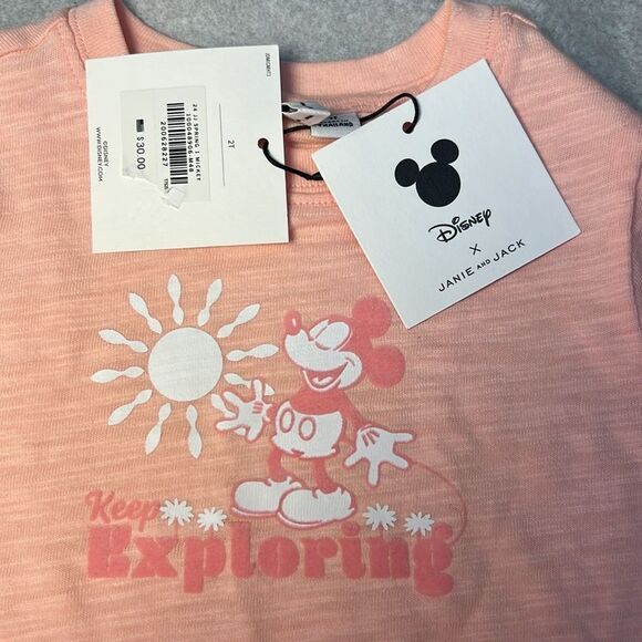 Janie and Jack 100048906 Peach Disney Mickey Mouse Explorer Tee NWT - Picture 4 of 9